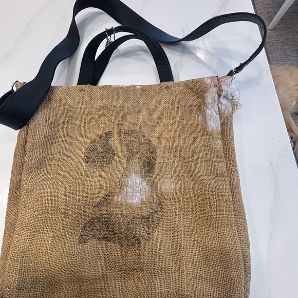 FEED Kenya Natural Jute Tote with Multicolor Beading plus small crossbody bag - Picture 6 of 10